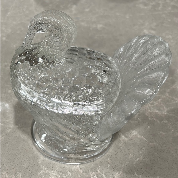 Vintage Clear Glass Turkey Figurine Candy Dish - Picture 5 of 9